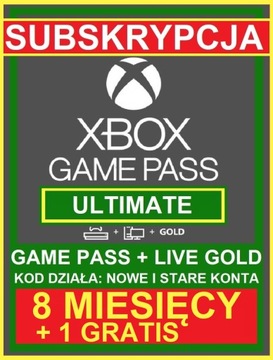 Live Gold + Game Pass 8 miesięcy +1 GRATIS