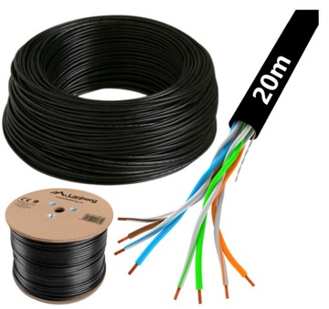 KABEL PRZEWÓD SIECIOWY LAN SKRĘTKA ZEWNĘTRZNY U/UTP KAT.5E CAT 20M LANBERG
