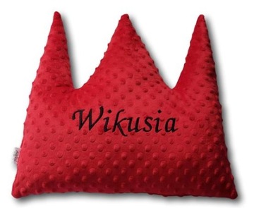 Poduszka korona z imieniem imię haft prezent dekoracja pokoju mięciutka