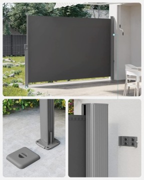 Тент боковой, солнцезащитный, 200x400 АНТРАЦИТ