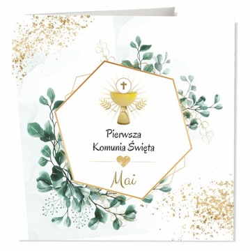 Zaproszenie na Komunię Święta + Imię + koperta