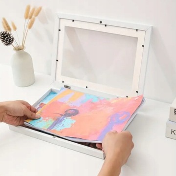 РАМКА ДЛЯ ЧЕРТЕЖА детская А4, открывающаяся рамка с контейнером для картин и фотографий