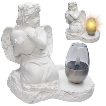 ZNICZ GIPSOWA FIGURKA NAGROBNA LAMPA SOLARNA LED