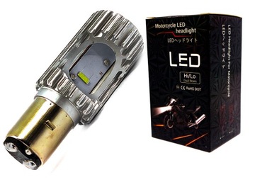 ŻARÓWKA LED MOTOCYKL MOTOR SKUTER BA20D S2 2000lm