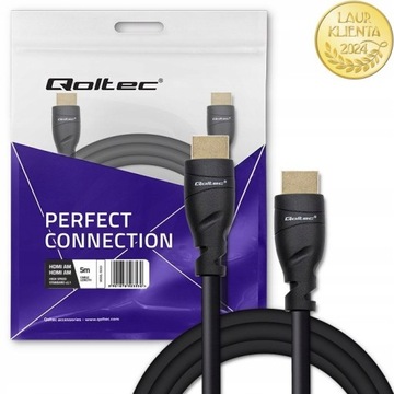 QOLTEC Kabel HDMI v 2.1 Ultra high speed 8K 60Hz 26AWG GOLD 5m