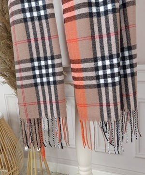 DUŻY CIEPŁY SZAL damski STYLOWA KRATA ANGIELSKA szalik LONDON KLASYK Kolory