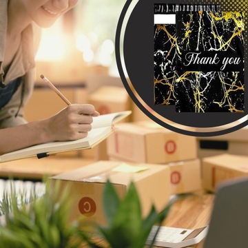 FOLIOPAKI KURIERSKIE MOCNE 255X370 ZŁOTY MARMUR THANK YOU 50SZT