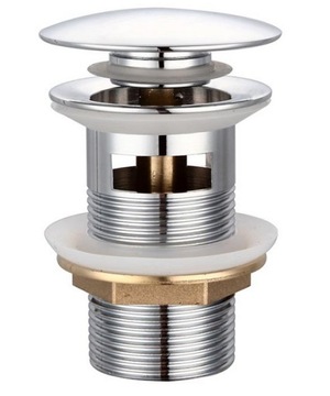 ПРОБКА CLICK CLACK ДЛЯ РАКОВИНЫ С ПЕРЕЛИВОМ, ЛАТУНЬ ПРОБКА CLICK CLACK ХРОМ