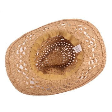 Ковбойская шляпа Классическая винтажная солнцезащитная шляпа с вырезом унисекс с закругленными краями и широкими полями