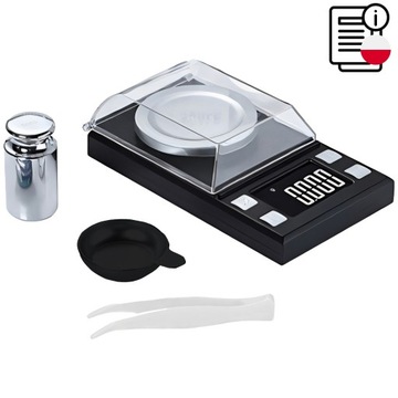 WAGA ELEKTRONICZNA JUBILERSKA 0.001- 20g LCD PRZENOŚNA KIESZONKOWA+BATERIE