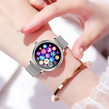 Inteligentna bransoletka HD Inteligentny zegarek Srebrny stalowy pasek