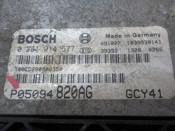DODGE JOURNEY 2.0 CRD 10R ŘÍZENÍ JEDNOTKA MOTORU 0281014577 P05094820AG