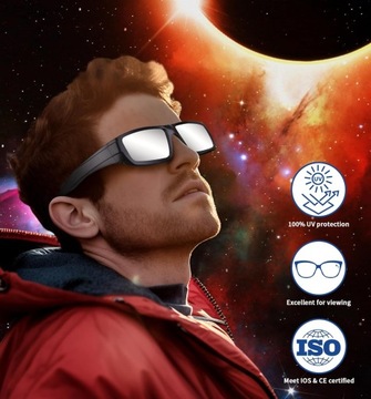 Okulary do zaćmienia słońca 2024 (zestaw 3 sztuk), plastikowe okulary do