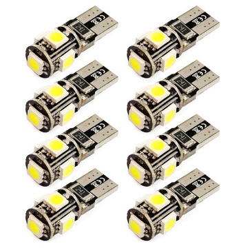 8x Żarówka W5W T10 5 diod LED SMD canbus can bus
