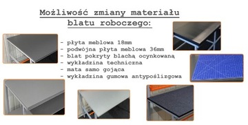 Duży i praktyczny stół do pakowania 200x80x180