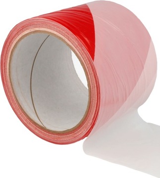 TORRO TAŚMA OSTRZEGAWCZA 80x100mm BIAŁO CZERWONA OCHRONNA