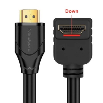 Kabel zgodny z HDMI kąt 90 stopni 4K 60Hz 1m 3 m narożny kabel kątowy prawy
