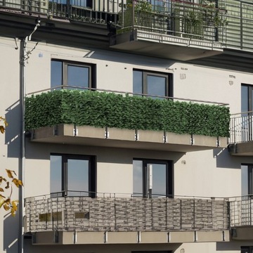 SZTUCZNY ŻYWOPŁOT BLUSZCZ ZIELONA ŚCIANA OSŁONA NA BALKON SIATKA 1,5x3m