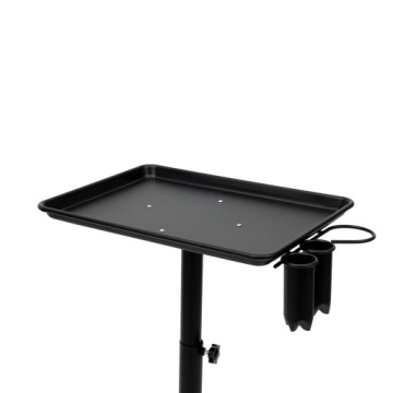 Черная регулируемая тележка для салона, 360° тележка для инструментов для волос с подставкой для фена