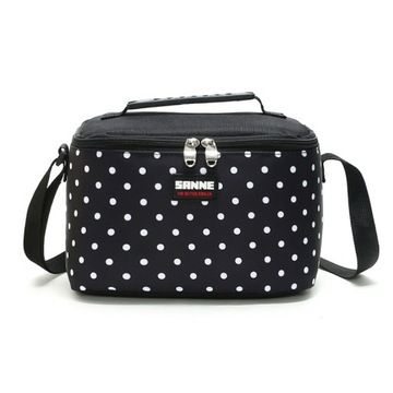 TORBA TERMICZNA IZOLACYJNA LUNCH BOX PIKNIK 5L CZARNA KROPKI