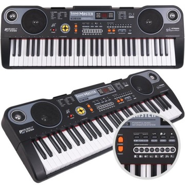 DUŻY KEYBOARD 86cm PIANINO DO NAUKI PODŚWIETLANE KLAWISZE 61