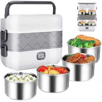LUNCH BOX ELEKTRYCZNY TERMOS OBIADOWY PODGRZEWANY