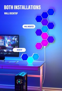 Светодиодный шестиугольный светильник RGB Bluetooth для внутреннего освещения