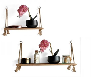 Półki wiszące dąb craft złoty 56 cm i 80 cm loft