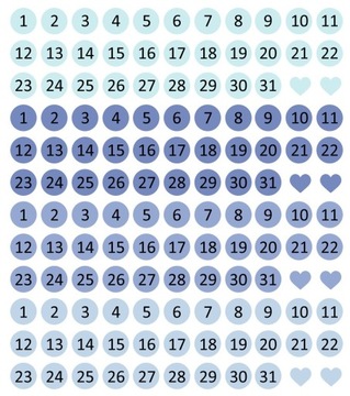 Naklejki do Planera Kalendarza Plannera Daty, Liczby, 10mm