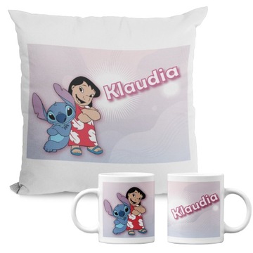 НАБОР КРУЖКА + ПОДУШКИ подарочный LILO STITCH именные выкройки