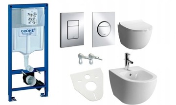 STELAŻ GROHE+MISA rimless+BIDET +BATERIA