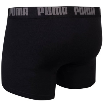 PUMA BOKSERKI MĘSKIE MAJTKI BOXER 2P CZARNE/SZARE r.L