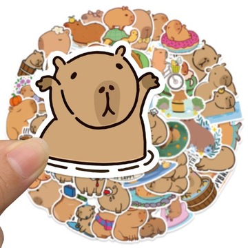 100 sztuk naklejki Capybara Stickers Cute Brown St