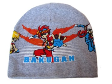 CZAPKA DZIECIĘCA bawełna DWUWARSTWOWA szara wiosna / jesień BAKUGAN