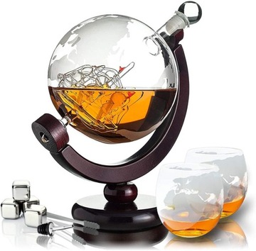 Набор для виски CARAFE GLOBUS, бокалы подарок парню на день рождения 18-99