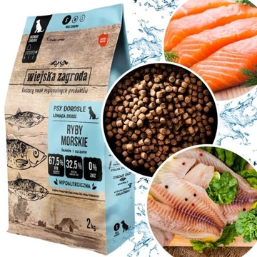 Wiejska Zagroda Karma sucha dla psa BIAŁORYBY ŁOSOŚ Średnie rasy M 9kg