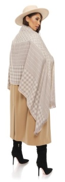 ШАРФ ЖЕНСКИЙ ТЕПЛЫЙ, ацтекские узоры, ЛУИ, бежевый