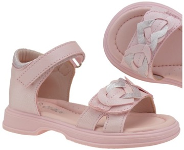 SANDAŁY DZIEWCZĘCE BUTY DZIECIĘCE SANDAŁKI NA RZEPY R. 21