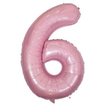 BALON FOLIOWY DUŻA CYFRA 6 RÓŻOWA 100 CM URODZINY