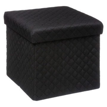 Pufa Bella Black 31x31 cm ze schowkiem Składana konstrukcja, miękkie siedzi