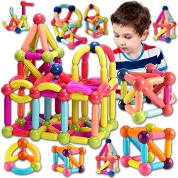 KLOCKI MAGNETYCZNE 3D MAGNETIC STICKS XXL KONSTRUKCYJNE EDUKACYJNE ZESTAW