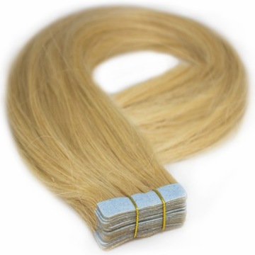 WŁOSY METODA KANAPKOWA TAPE ON 55 CM KANAPKI 20 TAŚM jasny blond 22