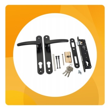 КОМПЛЕКТ ВОРОТ, ЗАМОК, РУЧКА, ВСТАВКА, ЧЕРНЫЙ 90ММ GAMAR