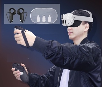 Zestaw Akcesoria Osłona Ochrona Etui Case do Gogli Okularów VR Meta Quest 3