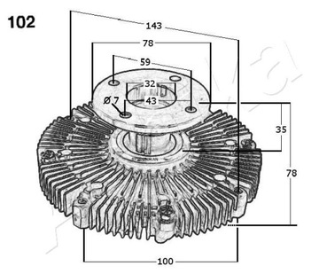 ASHIKA 36-01-102 SPOJKA VENTILÁTOR CHLAZENÍ