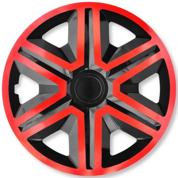 4x Kołpaki uniwersalne Action Doublecolor Red - Black 14 cali samochodowe