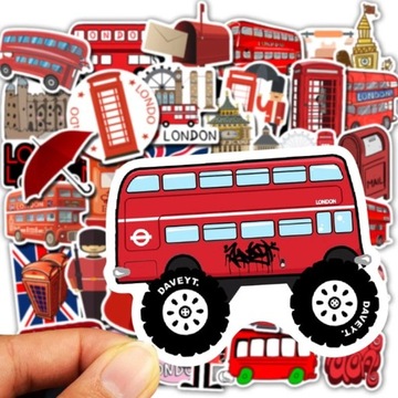 ВОДОНЕПРОНИЦАЕМЫЕ НАКЛЕЙКИ STICKER MIX LONDON 50 шт.