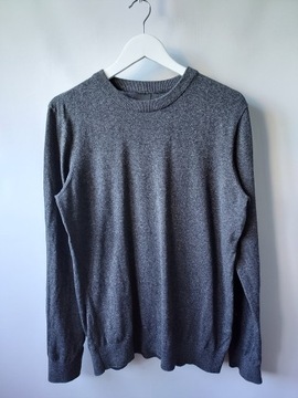 H&M szary sweter melanż 100% cotton M