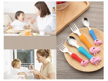 ДЕТСКИЕ СТОЛОВЫЕ ПРИБОРЫ СВИНКА ПЕППА 4 ШТ YISIYOU столовые приборы из нержавеющей стали
