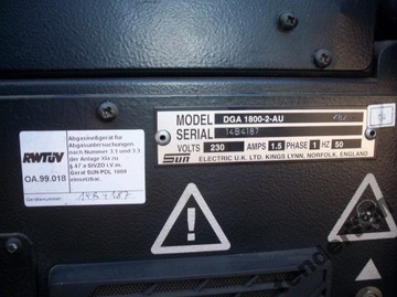 АНАЛИЗАТОР ВЫХЛОПНЫХ ГАЗОВ SUN DGA 1800 AUTOGAS LPG Diesel ПОВРЕЖДЕН